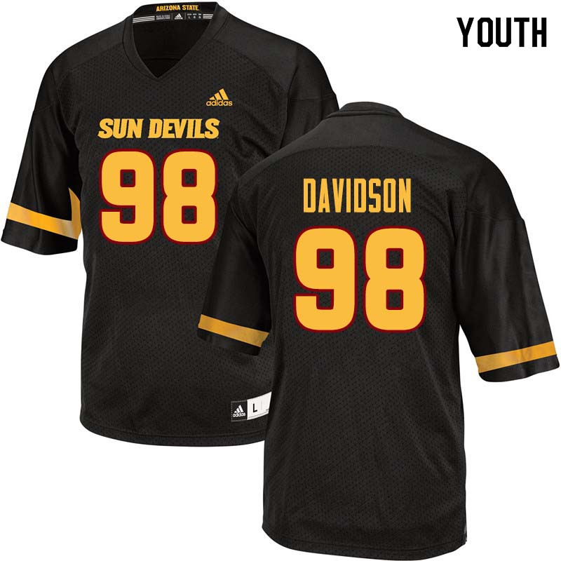 Youth #98 D.J. Davidson Arizona State Sun Devils College Football Jerseys Sale-Black